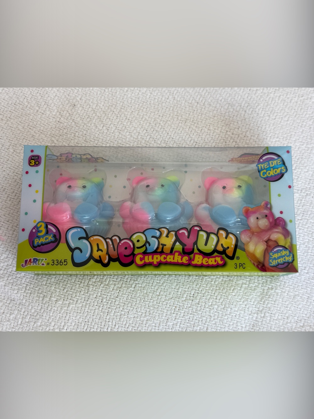 Squeeshy Yum Cupcake Bear 3-Pack - Tye Dye Pastel Bears (Five Below)